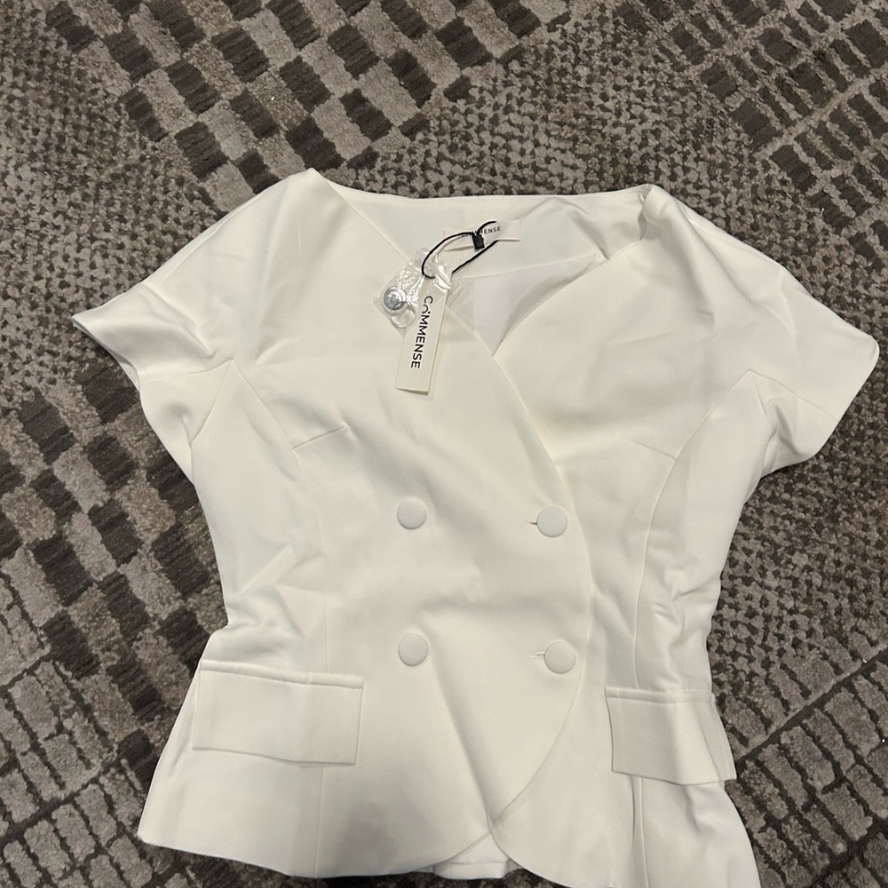 double brested short sleeve blazer
